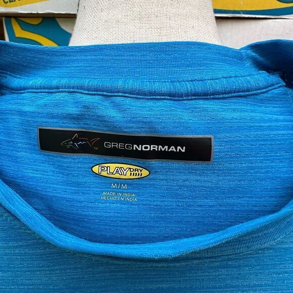 Greg Norman Aqua Blue Long Sleeve Shirt - Picture 3 of 5